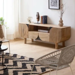 Meuble tv en bois de manguier Loëvan