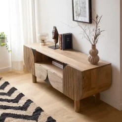 Meuble tv en bois de manguier Loëvan