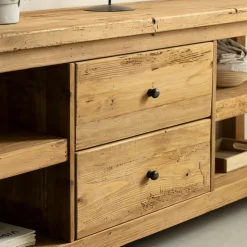 Meuble TV en bois de pin recyclé Blaise
