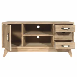 Meuble TV en bois de sapin 112 cm Natural
