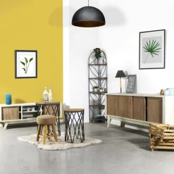 Meuble TV en bois effet patiné Clémentine