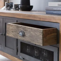 Meuble TV en bois recyclé et métal Hector