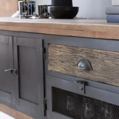 Meuble TV en bois recyclé et métal Hector