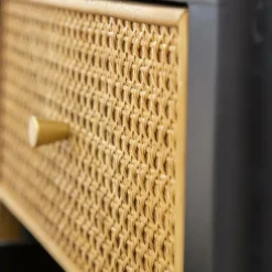 Meuble TV en cannage et métal Volterra