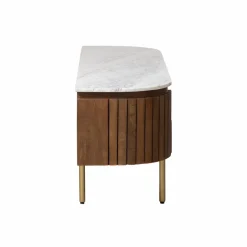 Meuble TV en marbre et bois de manguier Sienne