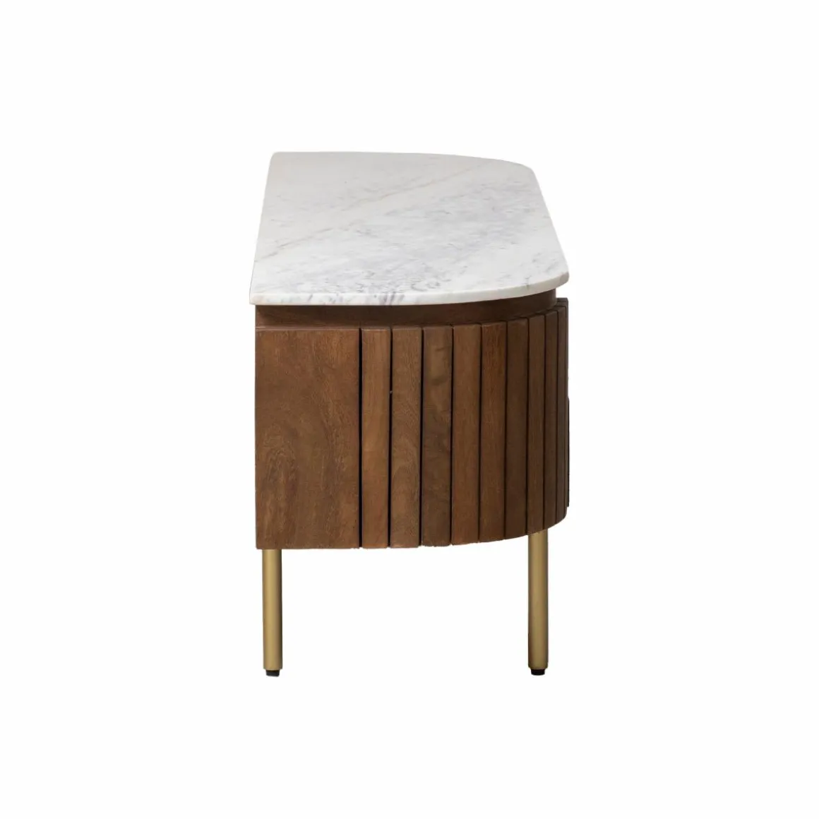 Meuble TV en marbre et bois de manguier Sienne