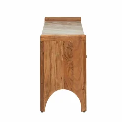 Meuble TV en marbre et bois d'acacia Calix