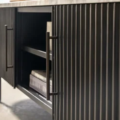 Meuble TV en métal et marbre Alfred