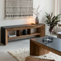 Meuble TV en pin recyclé Constance