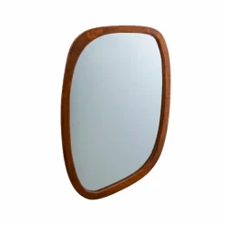 Miroir abstrait en bois de manguier foncé Marley