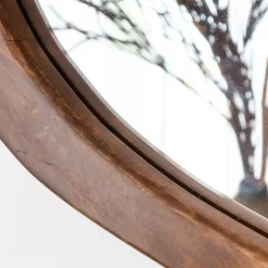 Miroir abstrait en bois de manguier foncé Marley