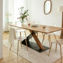 Miroir abstrait en bois de manguier foncé Marley