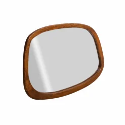 Miroir abstrait en bois de manguier foncé Marley