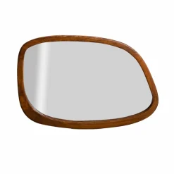 Miroir abstrait en bois de manguier foncé Marley