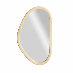 Miroir abstrait en bois de manguier clair Marley