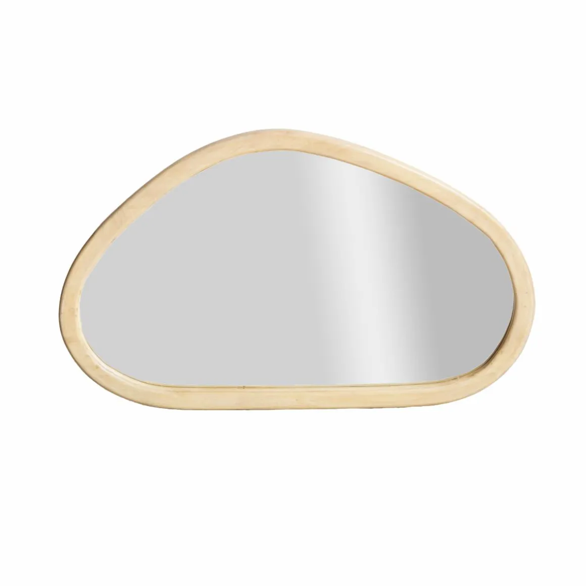 Miroir abstrait en bois de manguier clair Marley