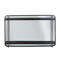 Miroir avec étagère en bois et métal Jill