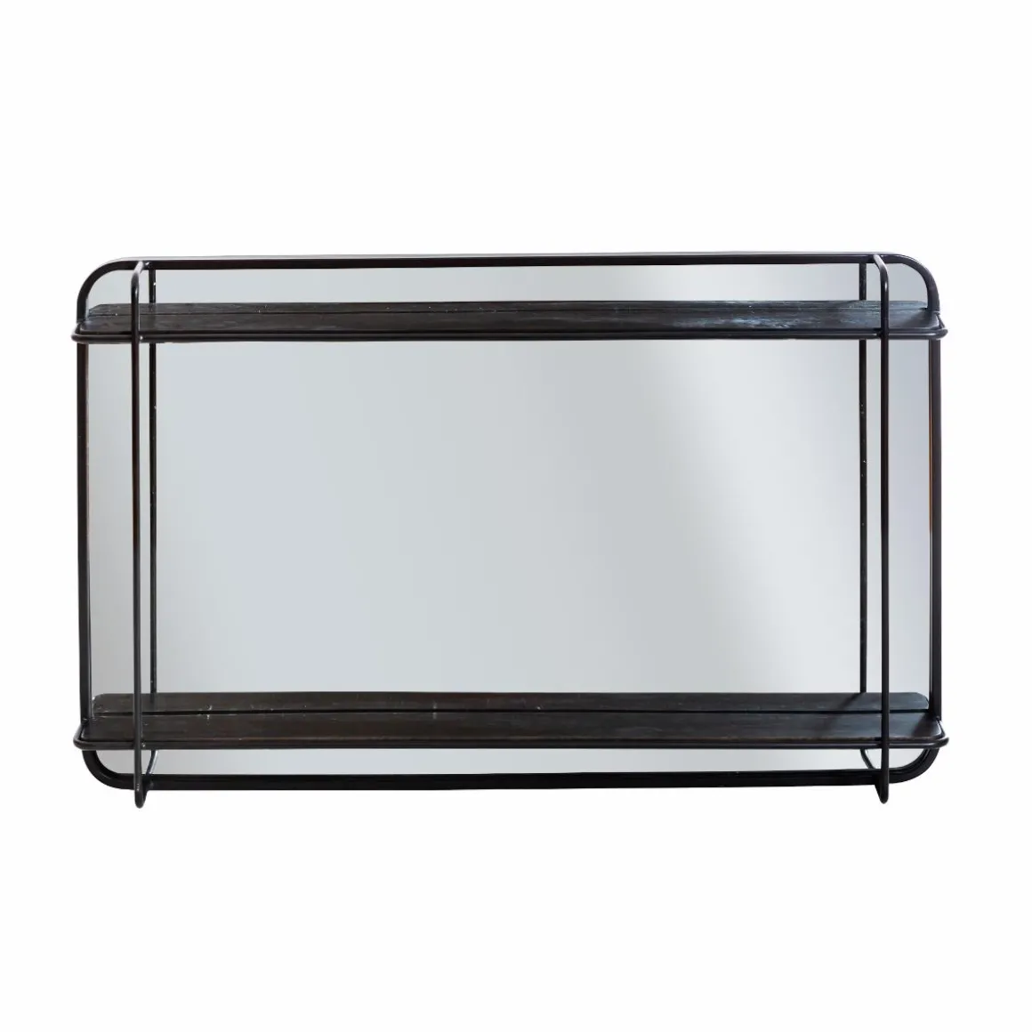 Miroir avec étagère en bois et métal Jill