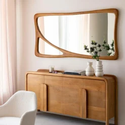 Miroir mural organique en bois de manguier Marley