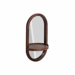 Miroir ovale avec étagère en bois de manguier Marley