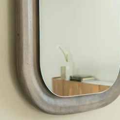 Miroir ovale en bois de manguier Marley