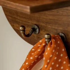 Miroir ovale en bois de manguier foncé Remick