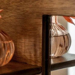 Miroir ovale en bois de manguier foncé Remick