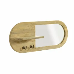 Miroir ovale en bois de manguier clair Juliet