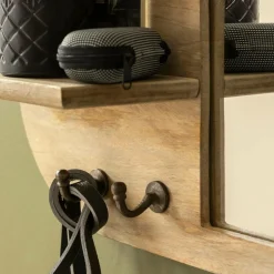 Miroir ovale en bois de manguier clair Juliet