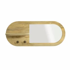 Miroir ovale en bois de manguier clair Juliet