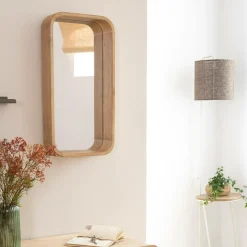 Miroir rectangulaire en bois de manguier Domi