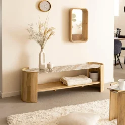 Miroir rectangulaire en bois de manguier Domi