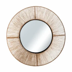 Miroir rond en métal et jute Adda
