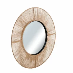 Miroir rond en métal et jute Adda