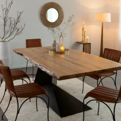 Miroir rond en métal et jute Adda