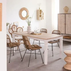 Miroir rond en métal et jute Adda