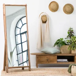 Miroir sur pied en bois recyclé Blaise