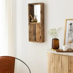 Miroir vertical style porte en bois recyclé Vicky