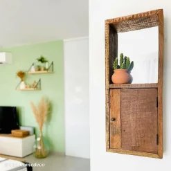 Miroir vertical style porte en bois recyclé Vicky