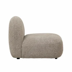 Module central canapé en tissu bouclette gris Calya