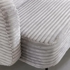 Méridienne en velours côtelé gris Soléa