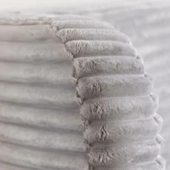 Méridienne en velours côtelé gris Soléa