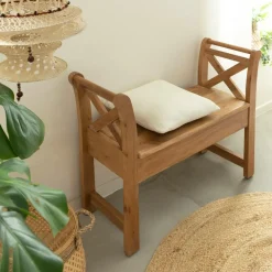 Petit banc en bois d'acacia Isolde