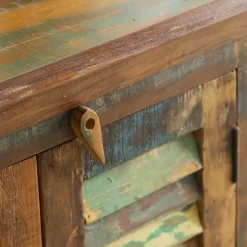 Petit buffet à  lattes en bois coloré Ethnik