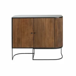 Petit buffet arrondi en bois de manguier et métal Ysé