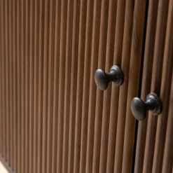 Petit buffet arrondi en bois de manguier et métal Ysé