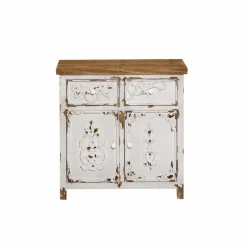 Petit buffet blanc en pin massif brossé Bastille
