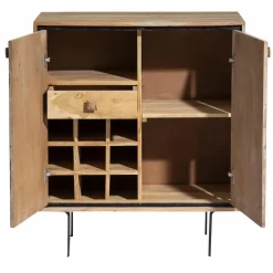 Petit buffet en bois d'acacia et pierre Côme