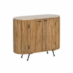 Petit buffet en bois de manguier et terrazzo Ambrine