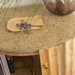 Petit buffet en bois de manguier et terrazzo Bao